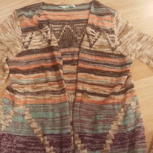 Patterned long cardigan